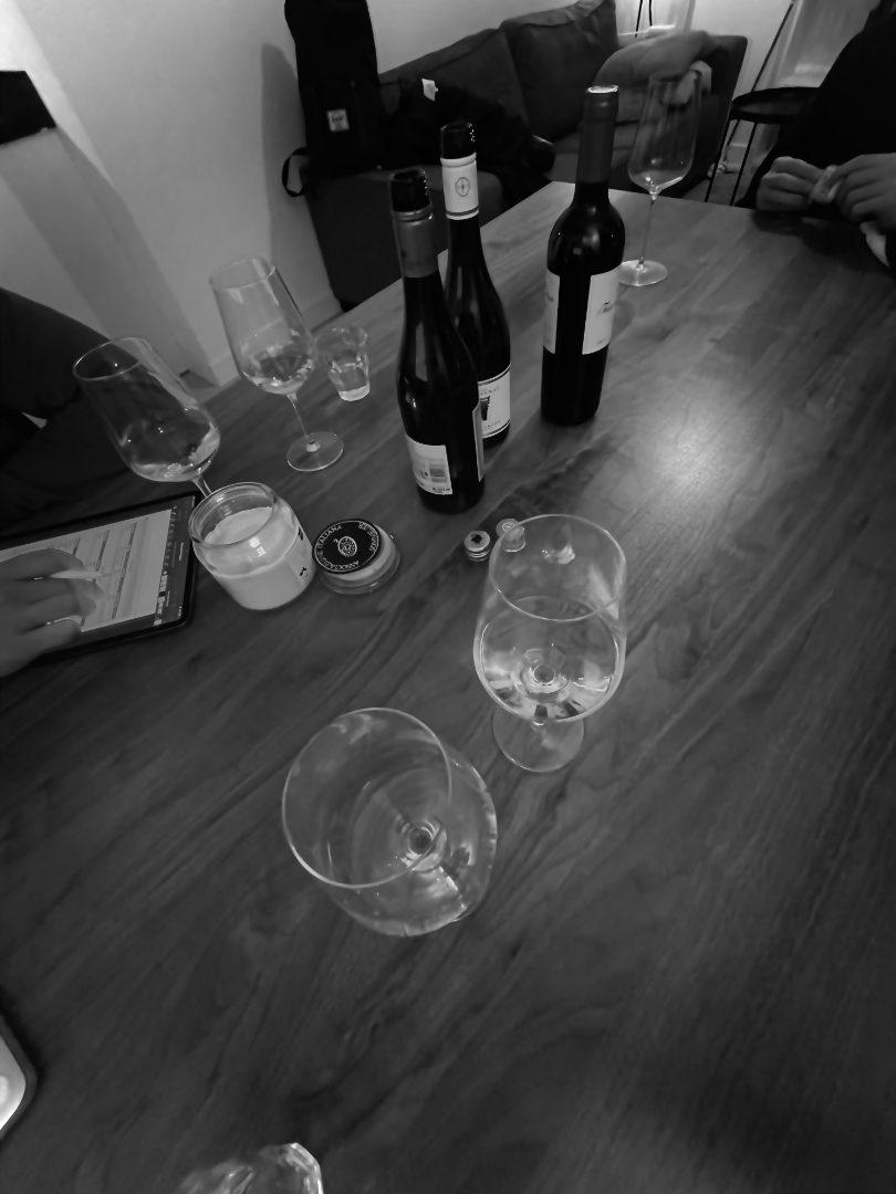 Tasting set on a dining table